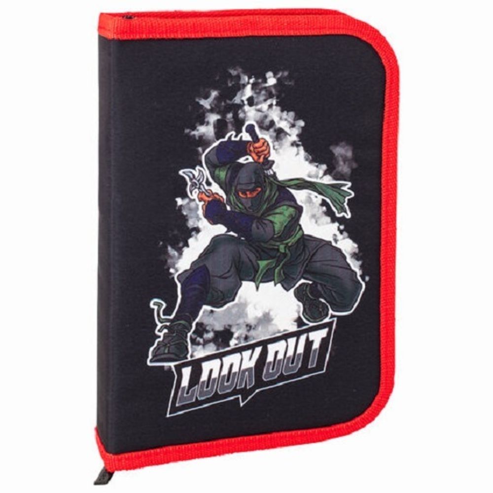 Пенал 1 отделение 210*140 Brauberg Ninja, 2 откидные планки, ткань