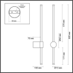 5677/8WL LEDIO LN23 346 чёрный Настенный светильник LED 8W 3000K 550Лм 220V BRAM