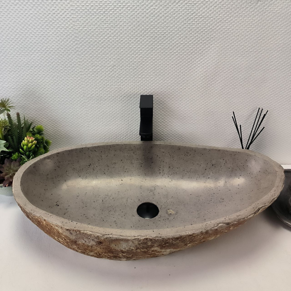 Раковина из речного камня RS-63631 (77*40*15) 0124
