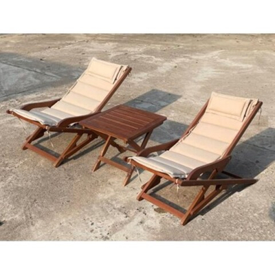 Комплект кресло-шезлонг со столиком AFM-709A-T133 3pcs Beige