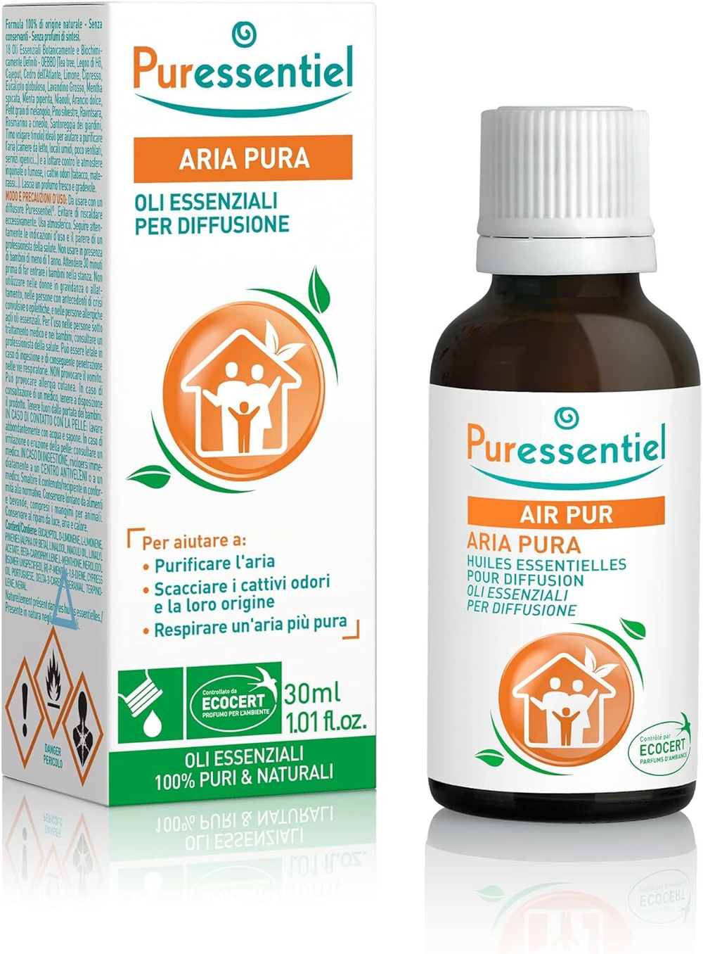 PURESSENTIEL Пюресансьель Комплекс эфирных масел «Чистый воздух» Puressentiel Diffuse Air Pur huiles essentielles pour diffusion 30 мл