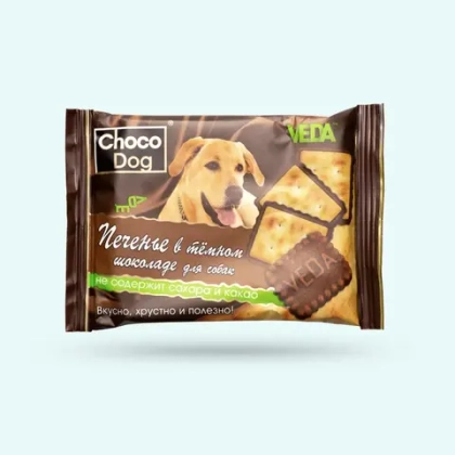 VEDA CHOCO DOG Лакомство для собак Печенье в темном шоколаде, 30 г