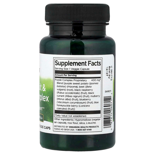 Swanson, комплекс фиолетовых фруктов и овощей, 60 растительных капсул