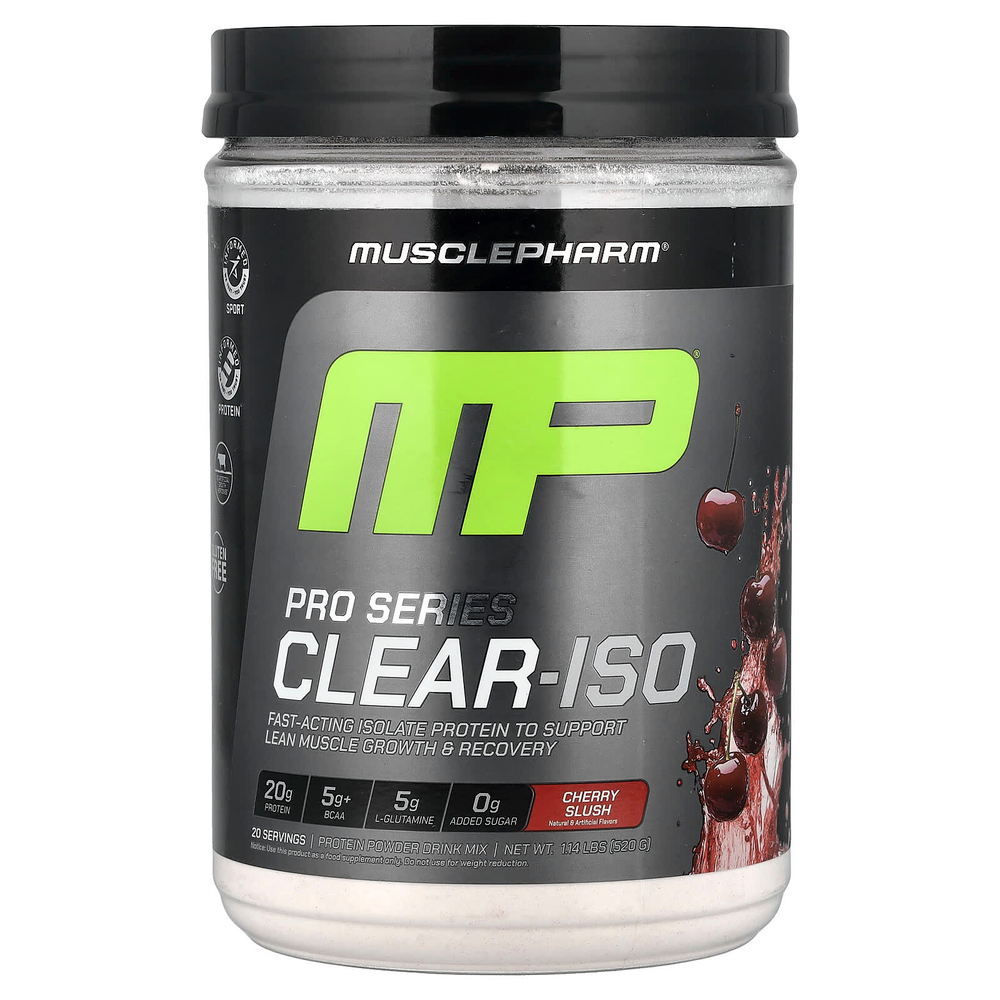 MusclePharm, Pro Series Clear-ISO, протеиновая смесь для приготовления напитка, вишневая каша, 520 мг (1,14 фунта)