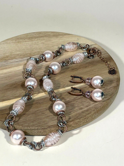 Комплект колье и серьги муранское стекло