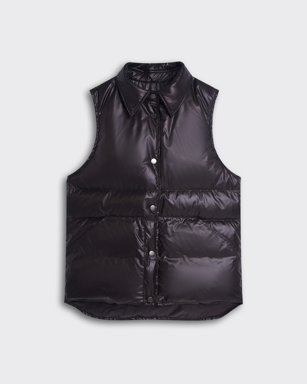 Жилет пуховый темный шоколад