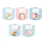 Тетрадь А5 12л., линия, Канц-Эсмо, скрепка, мелованный картон, выб. лак "В облаках", 5 дизайнов