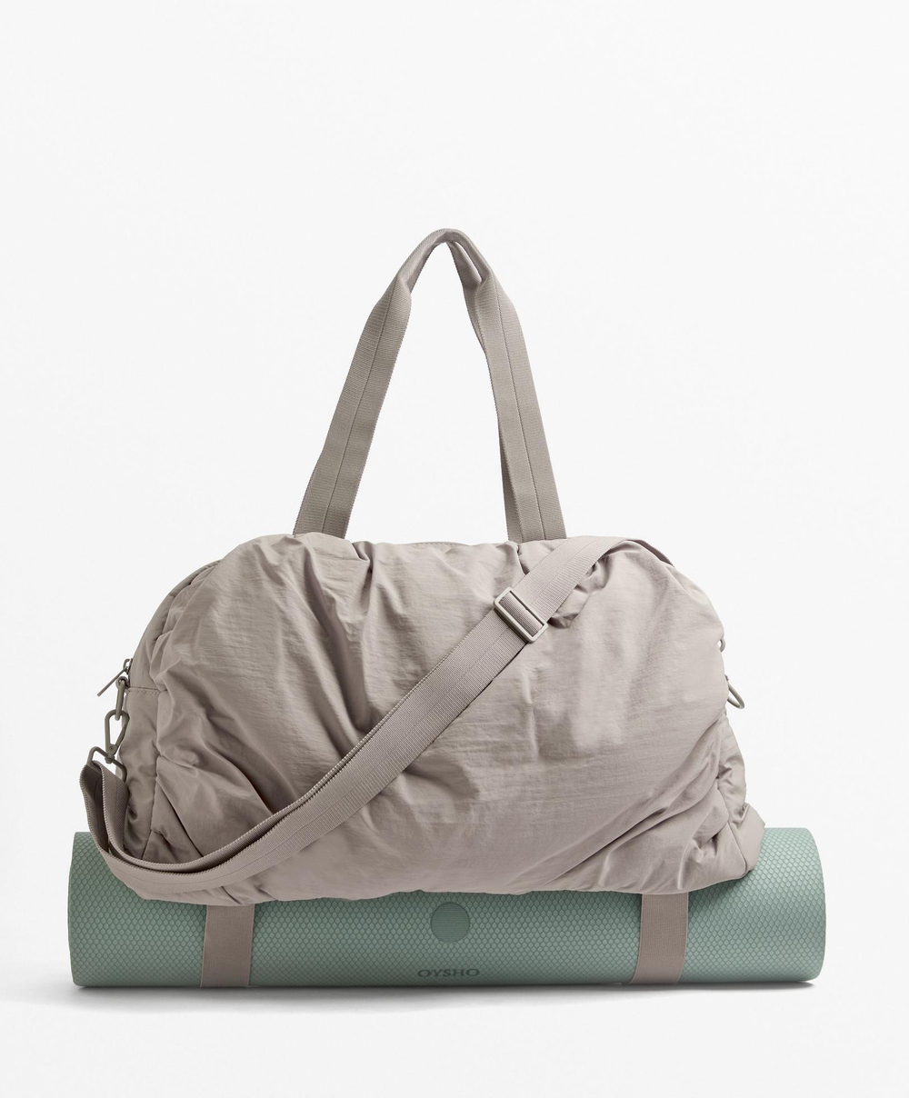 Oysho Спортивная сумка со сборками, бежевый