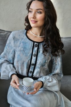 Платье с бархатной тесьмой из вискозы с подкладкой