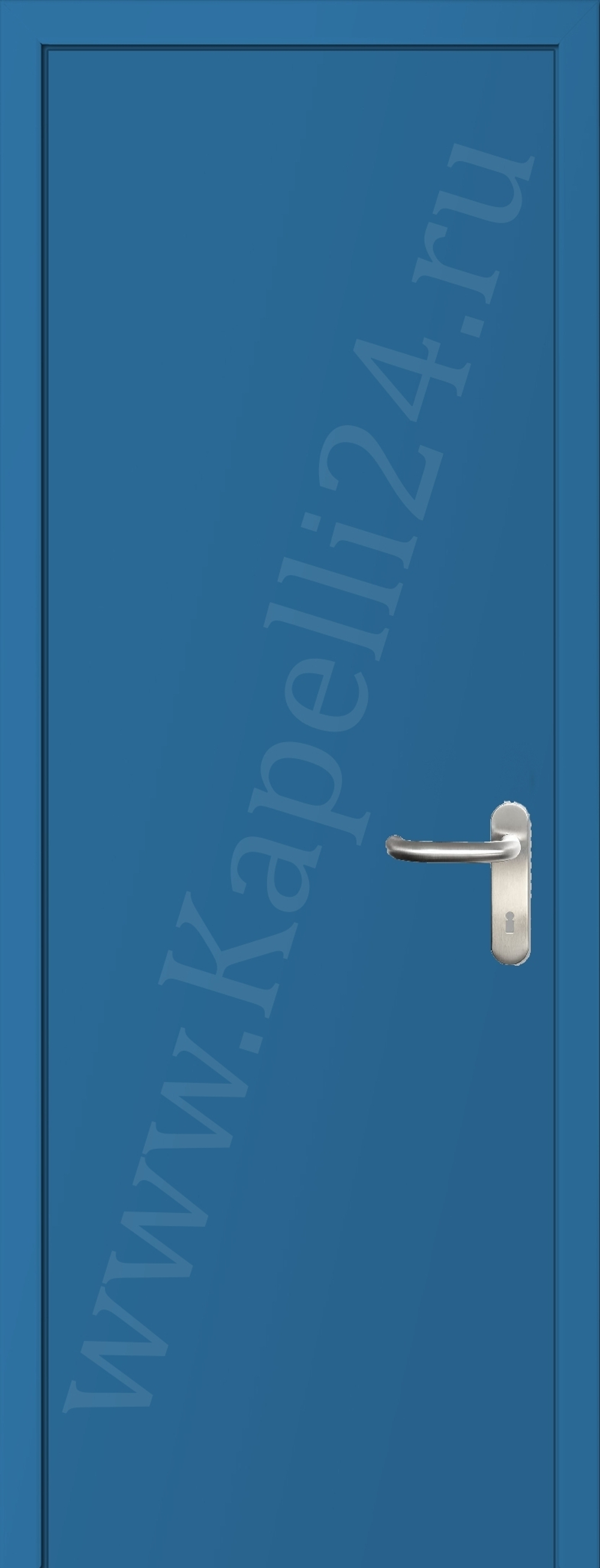 Дверь влагостойкая пластиковая KAPELLI multicolor ДГ RAL 5012 Голубой + коробка