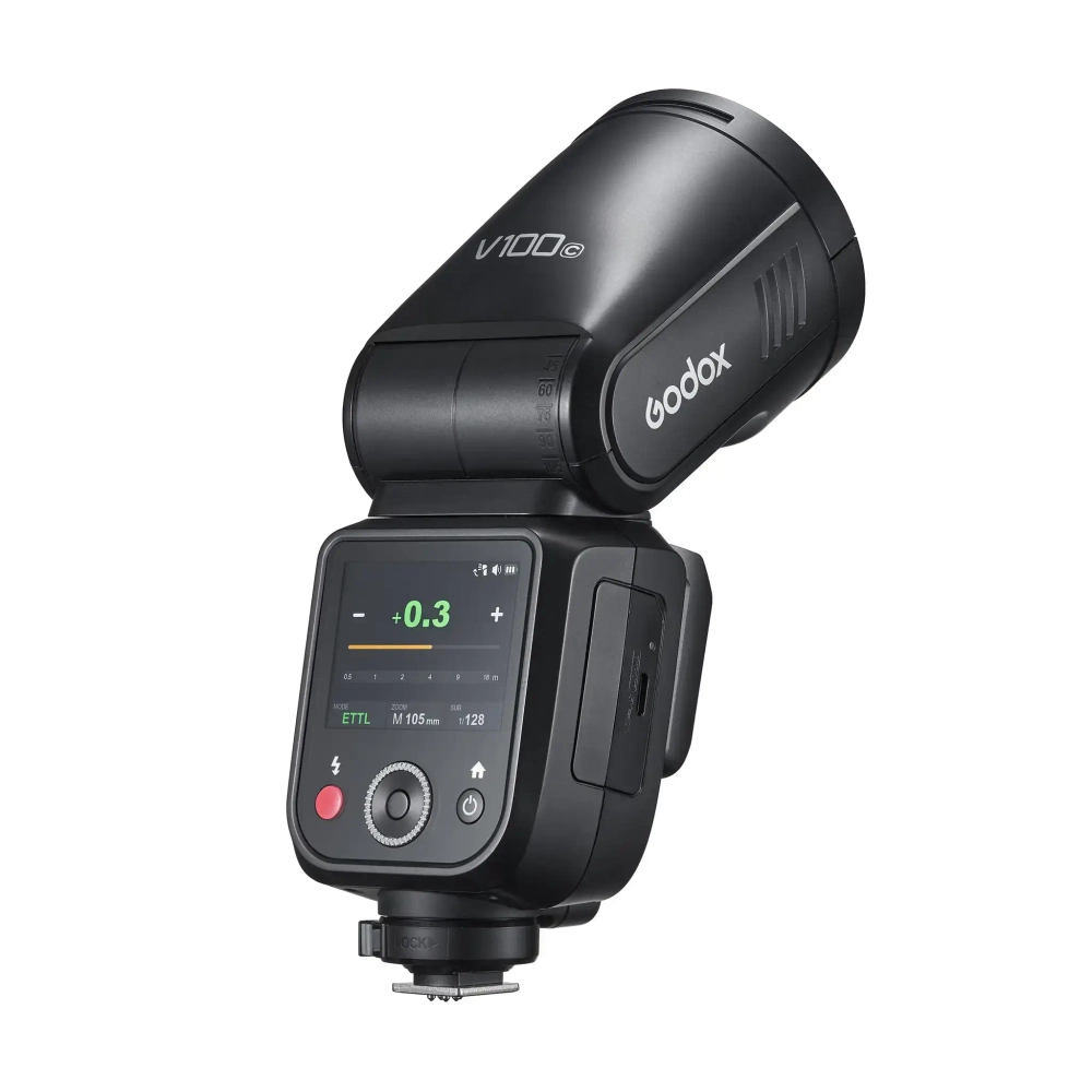 Вспышка накамерная Godox V100C TTL с круглой головкой для Canon