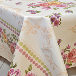 Клеенка столовая DEKORAMA 140см*20м "Цветы на бежевом"