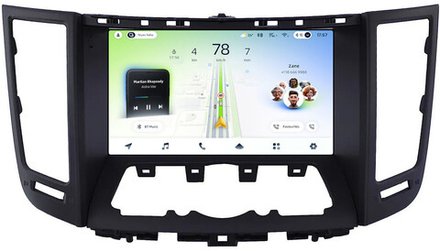 Магнитола для Infiniti FX35, FX37, FX50, FX30D S51 2008-2012, QX70 S51 2013-2018 (рамка черная матовая тип 2) - Teyes CC4L монитор 9" IPS на Android 14, Snapdragon 662, CarPlay, 4G SIM-слот