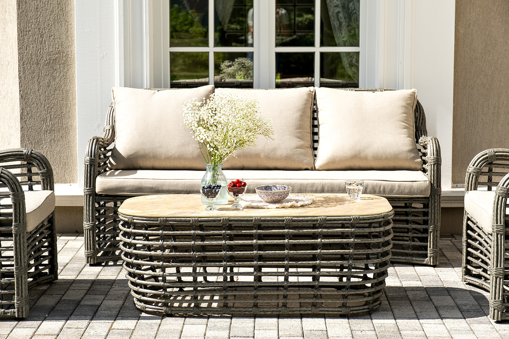 "Ницца" лаунж-зона из искусственного ротанга, цвет бронзовый