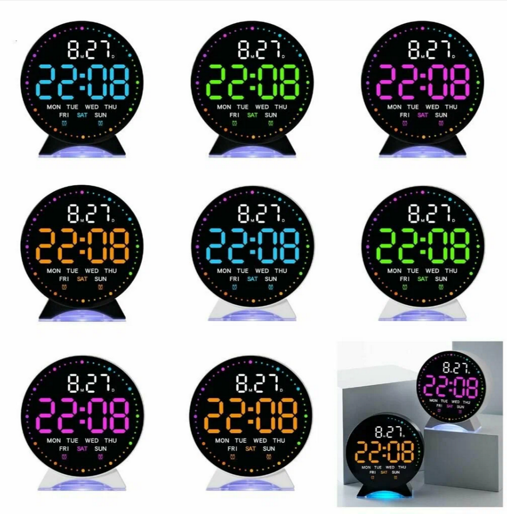 Часы-будильник настольные LED 5521 black