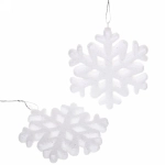 Ёлочные игрушки «Снежинки»10,5 см (набор 2 шт), белый блеск