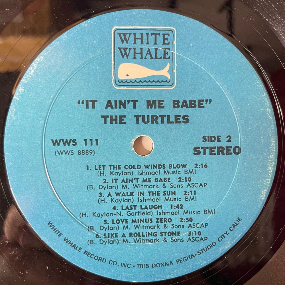 Винтажная виниловая пластинка LP The Turtles It Ain't Me Babe (USA 1965)