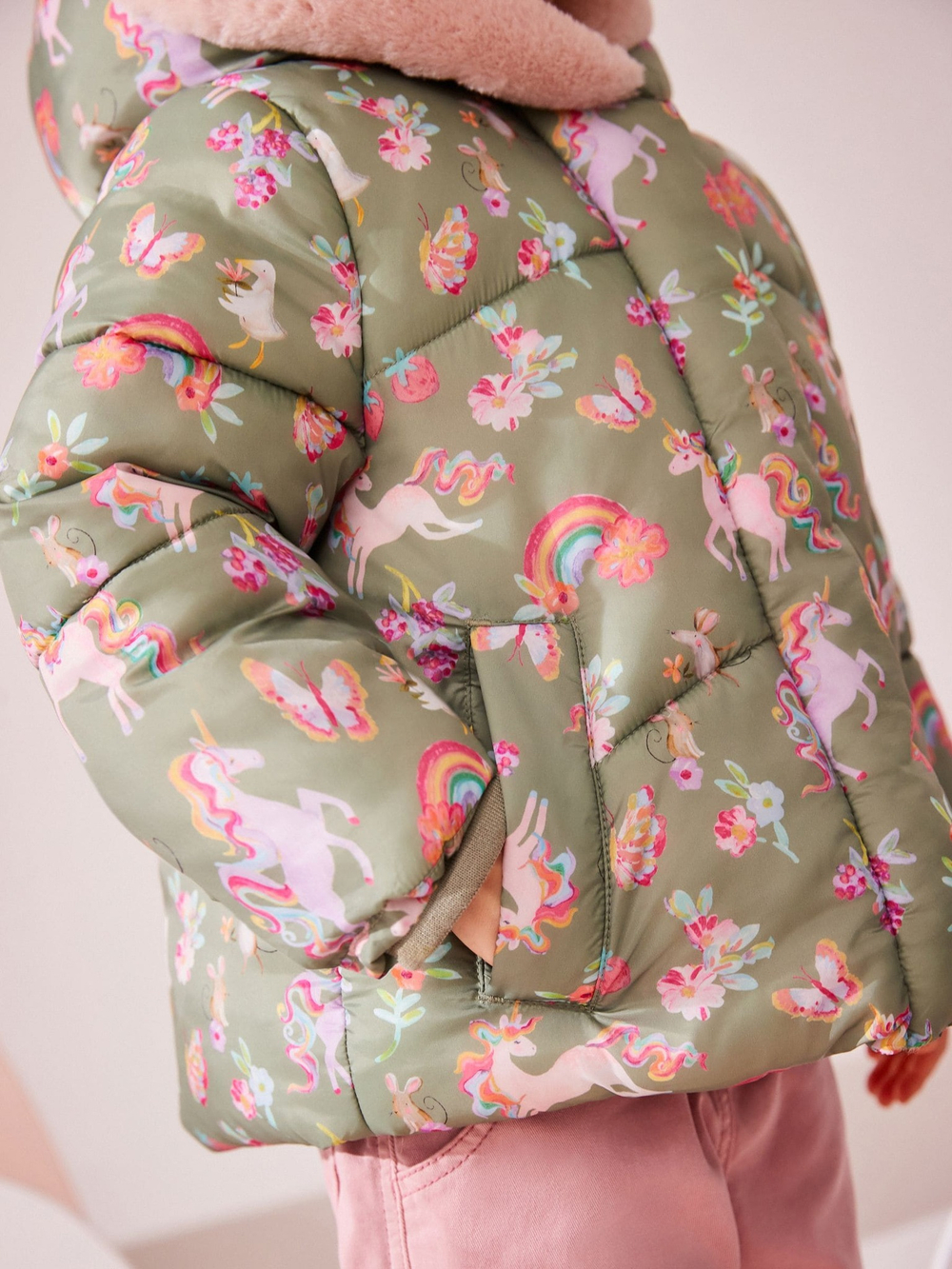 Куртка утепленная с капюшоном для девочки Next Q81-821, Хаки