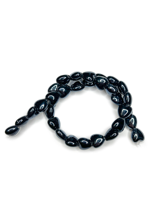 Керамические бусины Сердце, 10/13/15 мм, на нитке 32 см