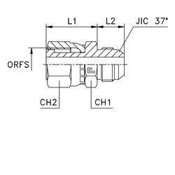 Адаптер AS DN14-15-16 ORFS 1 - JIC 7/8 (обжатая гайка)