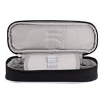 Пенал - косметичка Alingar, ткань, молния, 1 откидная планка, боковой мини-карман, 215 х 75 х 40 мм, "BE YOURSELF", микс (черн, синий, серый)