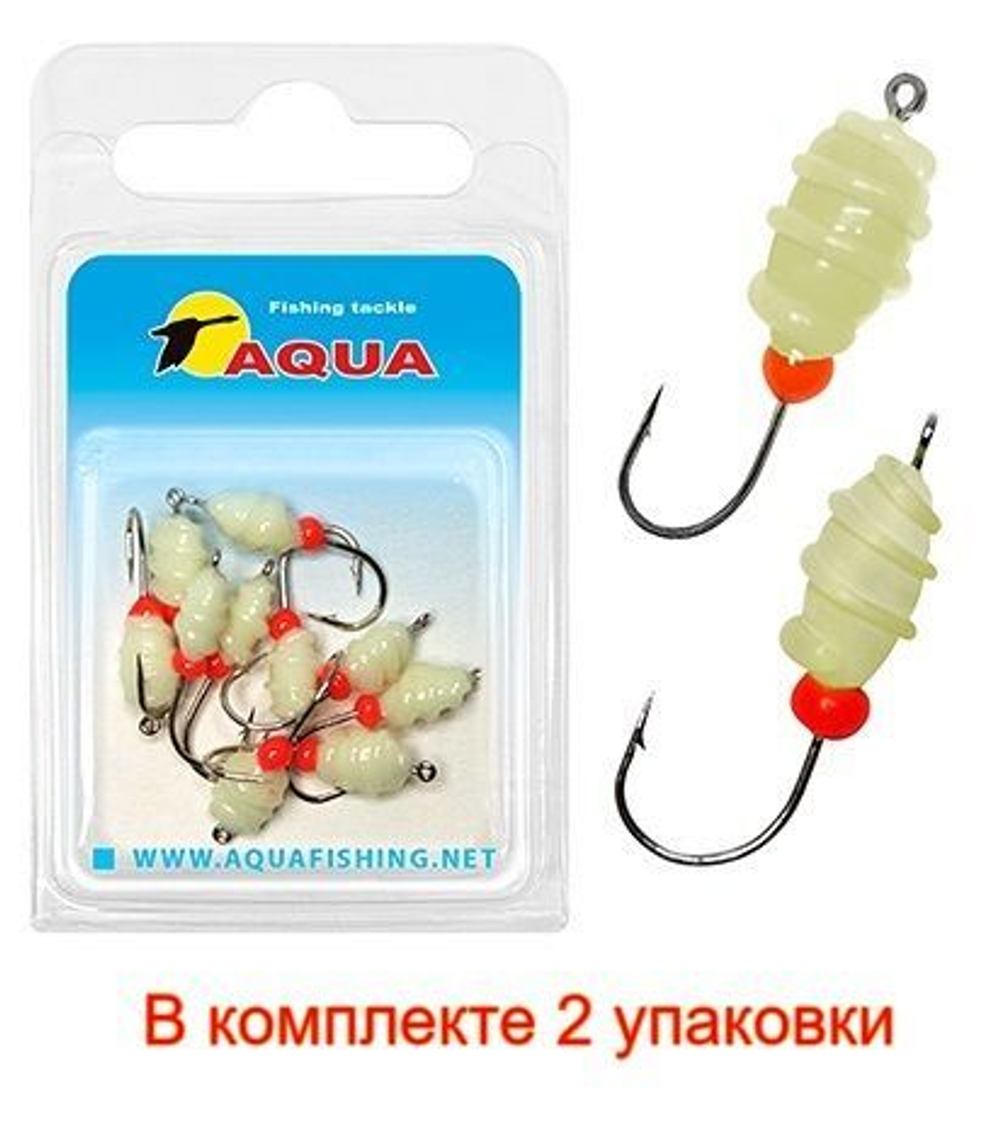 Мормышка фосфорная №07 P, 2 упк по 10 шт 0,14g