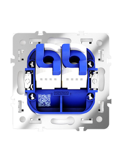 Розетка компьютерная 2-м СП S70 RJ45 + RJ45 кат.6 механизм бел. матов. Voltum VLS060202