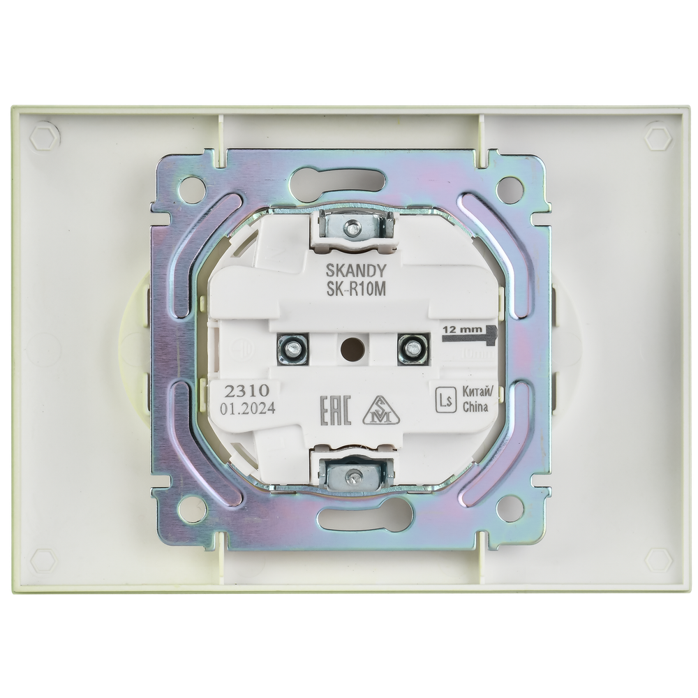 SKANDY Розетка 2-местная без заземления без защитных шторок 10А в сборе SK-R10G мятный IEK