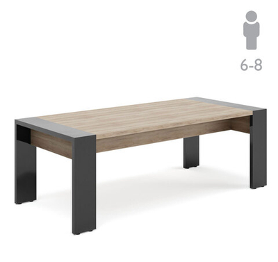 LAVA Стол для перегов 220 глян ГАВАНА/СЕРЫЙ ГЛЯНЕЦ