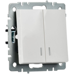 Выключатель 2-кл. СП BRITE ВС10-2-1-БрБ 10А с индик. механизм бел. IEK BR-V20-1-10-K01