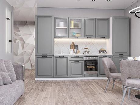 Прямая модульная кухня Ницца Royal-01 Magnum - Белый 2140*3150*600