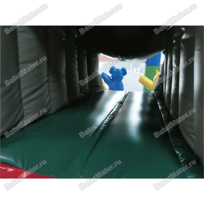 Надувной батут с крышей "Злой страшный серый волк"