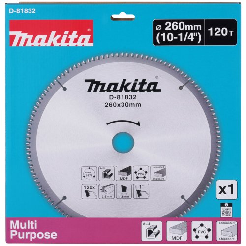 Диск п/п Makita 260*30*2.6/1.8*120T   (D-81832) универсальный