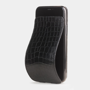 Чехол для iPhone 11 Pro Max из натуральной кожи крокодила, черного цвета