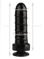 Черная анальная втулка в виде болта - 21 см. (Цвет: черный)