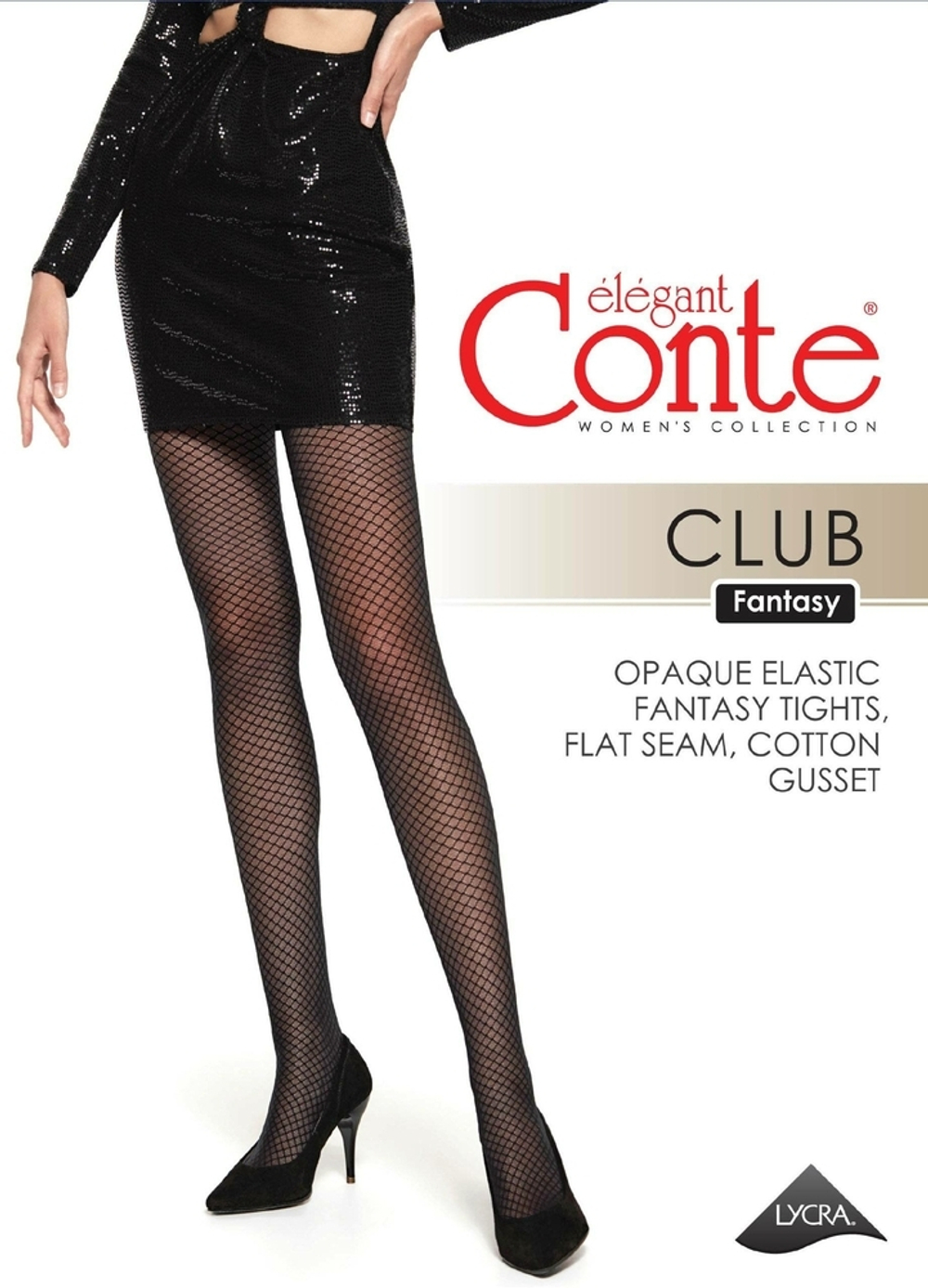 CONTE CLUB Колготки женские с рисунком «сетка»