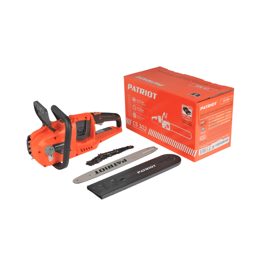 Пила цепная аккумуляторная PATRIOT CS 302