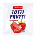 Саше гель-смазки Tutti-frutti с земляничным вкусом - 4 гр.