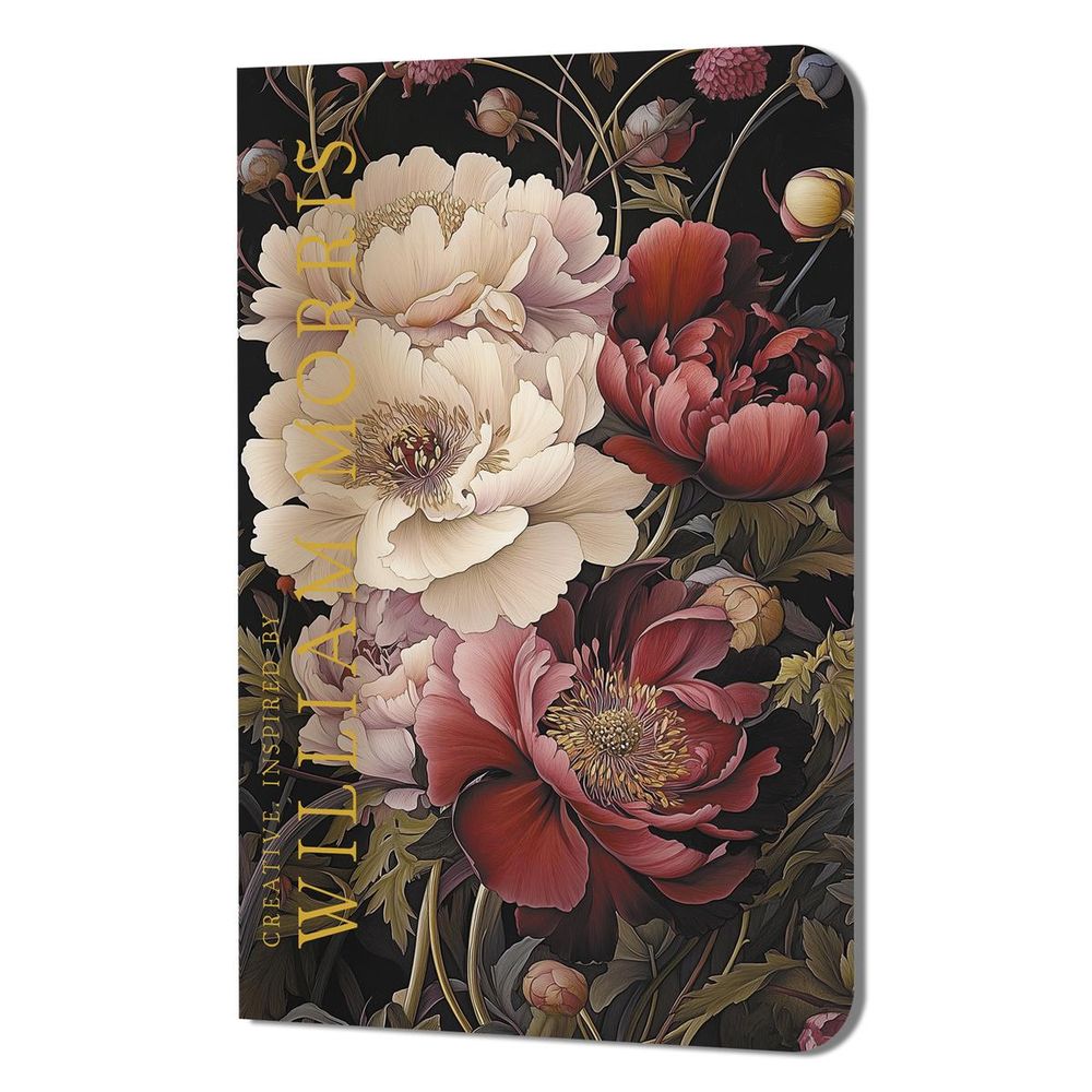 Блокнот "Creative. Inspired by William Morris. Пионы на темном фоне" (Контэнт)