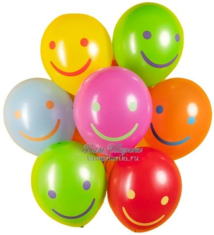 Шары "Разноцветные смайлики"