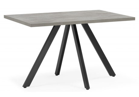 Стол деревянный Woodville Райн 32 116(160)x77 раздвижной цемент, черный, ножки черные