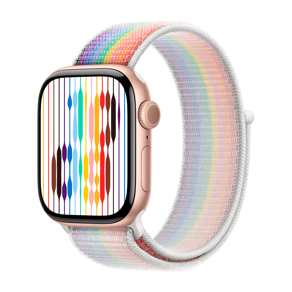 Умные часы Apple Watch Series 11 GPS, 42mm, Rose Gold Aluminium Case with Pride Edition Sport Loop