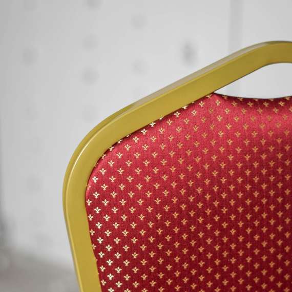 Стул Хит 25мм красный с широким сиденьем, золото, красная корона