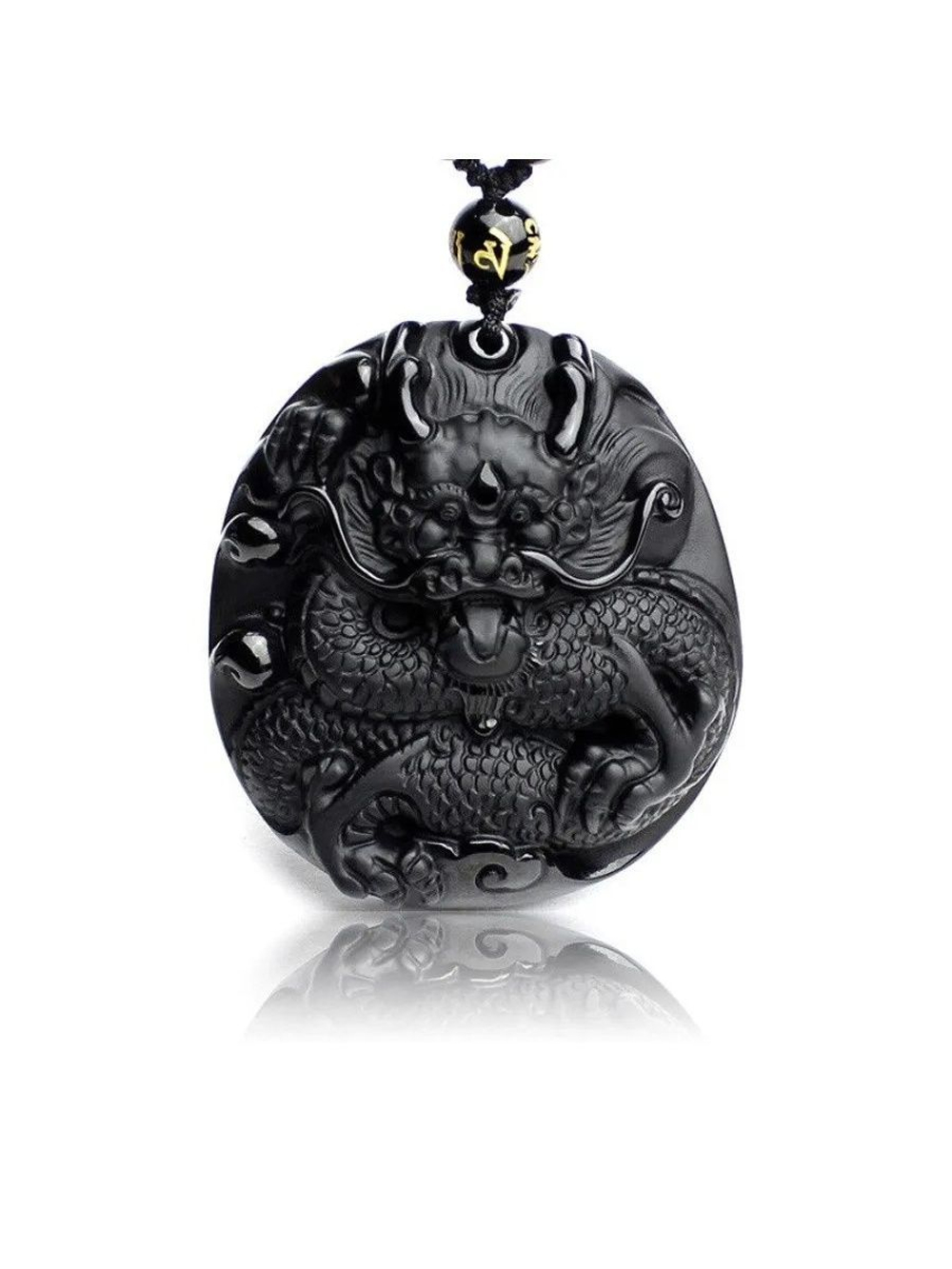 Подвеска Дракон-защитник Обсидиан