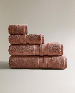 Zara Home - Очень мягкое двойное бордюрное банное полотенце, розовый, 90х150 см