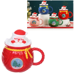 Кружка керамическая 400мл «Новогодние вкусняшки» с крышкой
