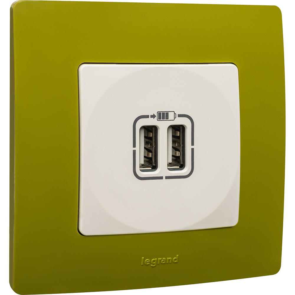 Рамка 1 пост зелёный папоротник ETIKA Legrand