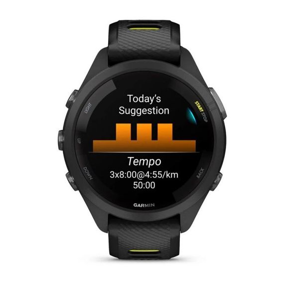 Garmin Forerunner 265S — умные спортивные часы в чёрном цвете