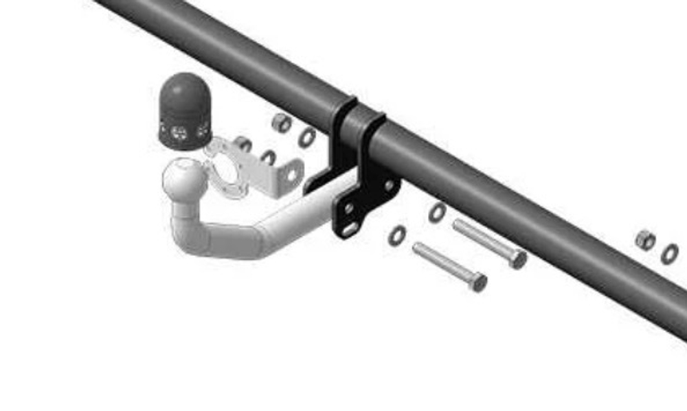 Фаркоп АвтоСтандарт Renault Sandero Stepway 2011-2014 (оцинк. Шар) арт.R104A