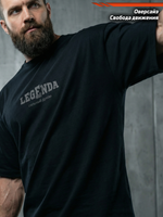 Футболка оверсайз хлопковая черная Legenda Витрувианский человек